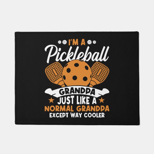 Cool Pickleball Grandpa Player Doormat (Front)