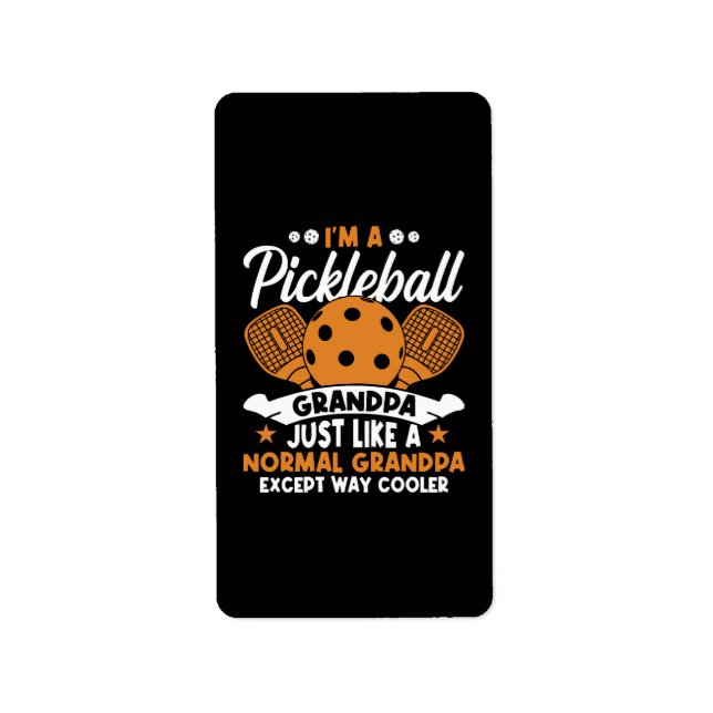 Cool Pickleball Grandpa Player Label (Front)