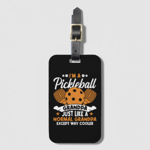 Cool Pickleball Grandpa Player Luggage Tag