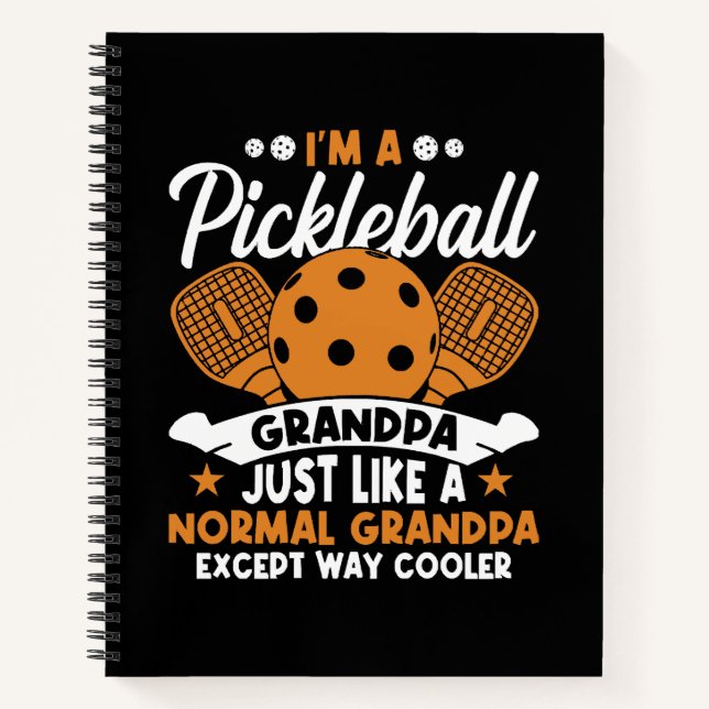 Cool Pickleball Grandpa Player Notebook (Front)