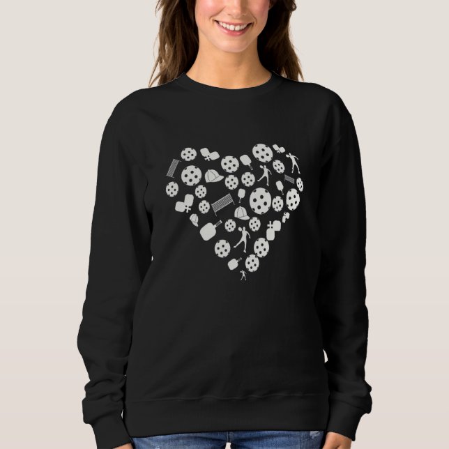 Cool Pickleball   Heart Shape Valentines Day Sweatshirt (Front)