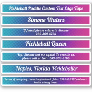 Cool Pickleball Paddle Edge Tape Custom Name ICE