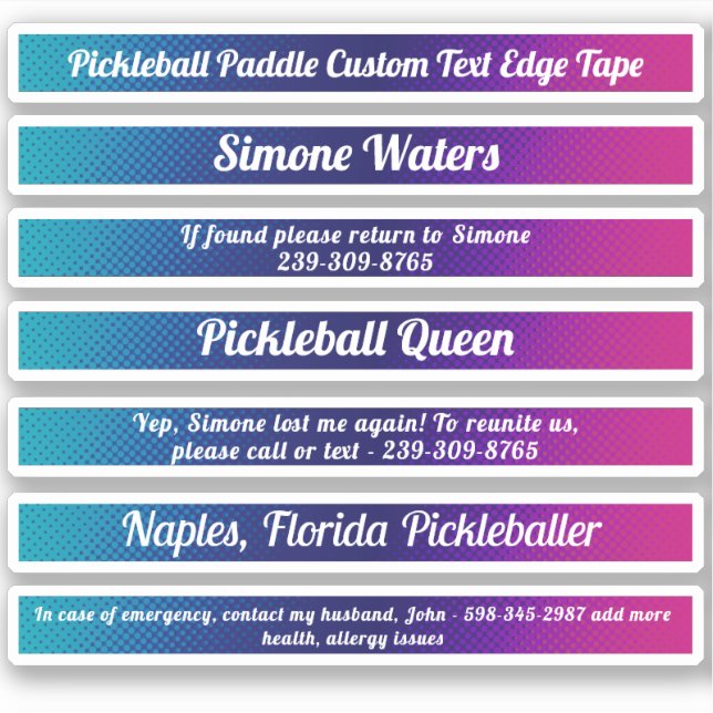 Cool Pickleball Paddle Edge Tape Custom Name ICE (Front)