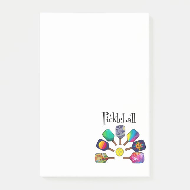 Cool Pickleball Paddle Sports Rainbow Post-it Notes (Front)
