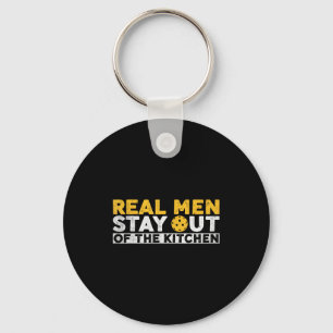 Cool pickleball real men stay out kitchen funny key ring