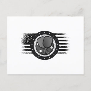 Cool Pickleball Sport USA Grunge Flag - Pickleball Holiday Postcard
