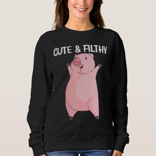 Cool Pig For Men Women Swine Boar Piggy Farm Anima Sweatshirt (Front)