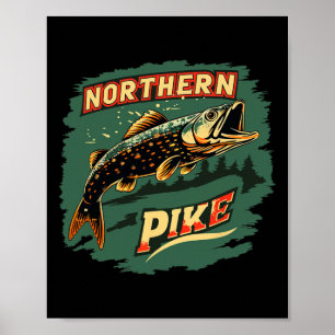 Cool Pike Fish Costume For Fishing Boys And Girls Poster