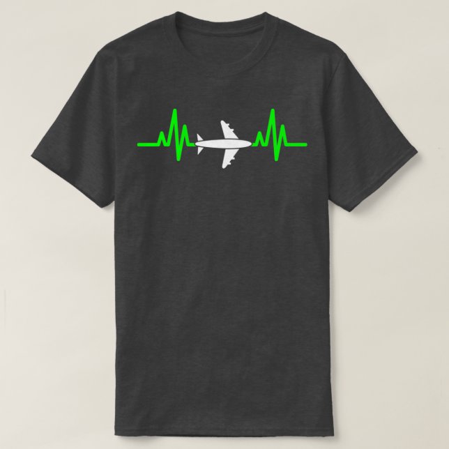 Cool Pilot Heartbeat  T-Shirt (Design Front)