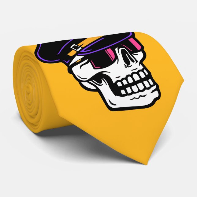 Cool Pilot Skull Tie (Rolled)