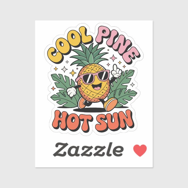 Cool Pine Hot Sun Retro Pineapple Summer Vibes (Sheet)