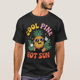 Cool Pine Hot Sun Retro Pineapple Summer Vibes T-Shirt