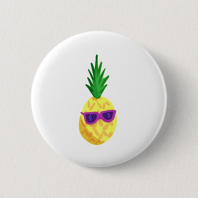 Cool Pineapple 6 Cm Round Badge (Front)