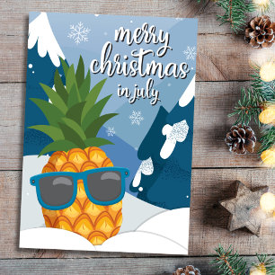 Cool Pineapple Christmas in July Greeting Card