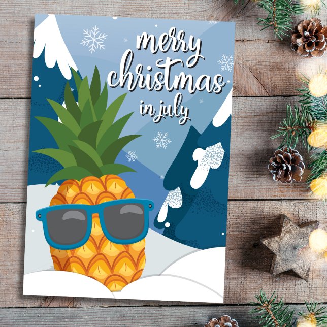 Cool Pineapple Christmas in July Greeting Card (Creator Uploaded)