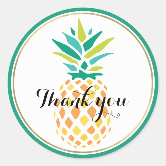 Cool Pineapple Classic Round Sticker (Front)