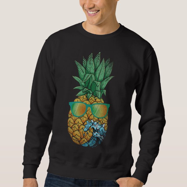Cool Pineapple Exotic Fruit Sunglasses Wave Tropic Sweatshirt (Front)