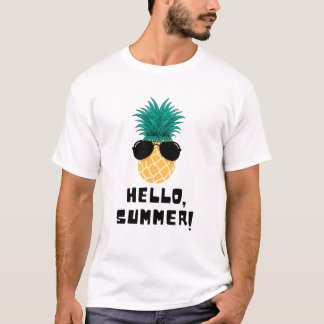 Cool Pineapple Hello Summer Art T-Shirt