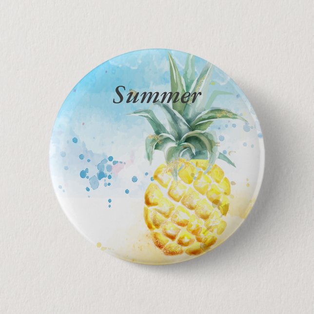 Cool Pineapple Summer  6 Cm Round Badge (Front)