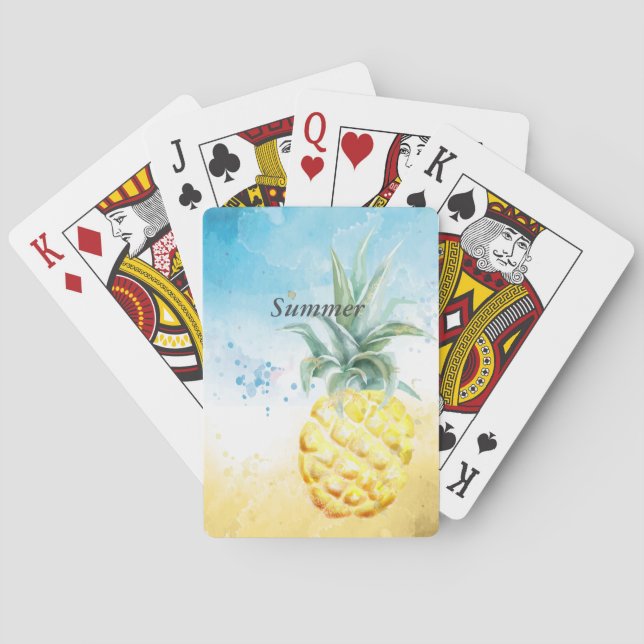 Cool Pineapple Summer Playing Cards (Back)