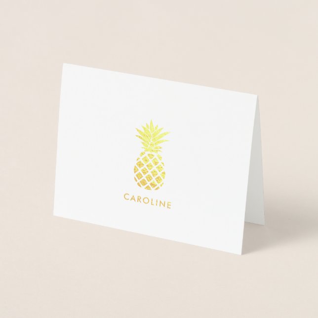 Cool Pineapple Thank You Foil Card (Front)