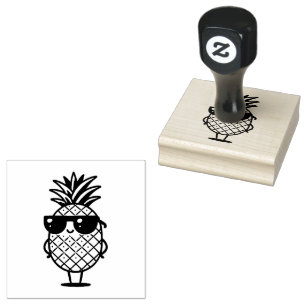 Cool Pineapple with Sunglasses Stamp