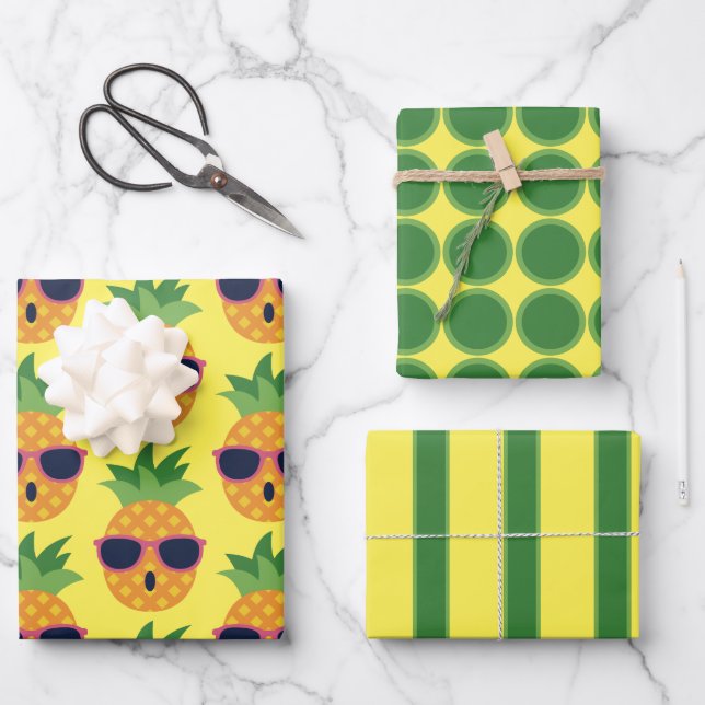 Cool Pineapple Wrapping Paper Sheet Set (Front)