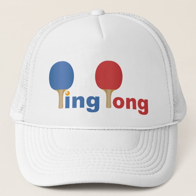 Cool Ping Pong Emblem Trucker Hat (Front)