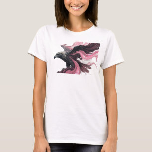 Cool Pink Abstract Eagle Art Composition T-Shirt