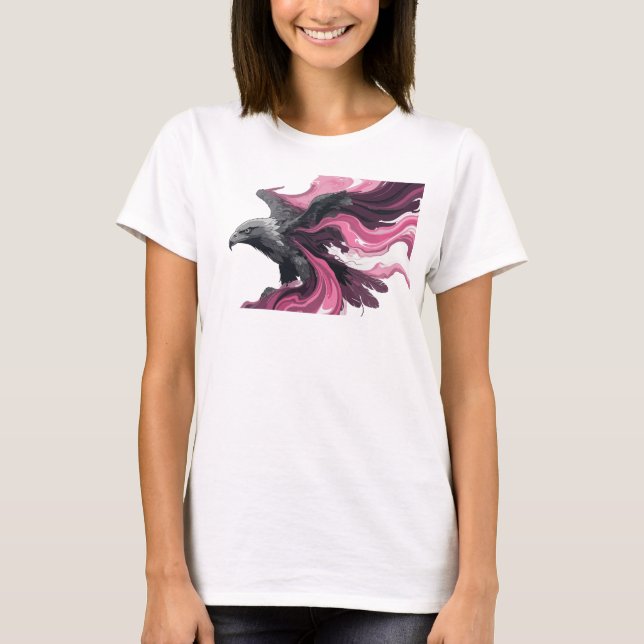 Cool Pink Abstract Eagle Custom Shirt (Front)