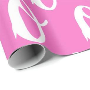 Cool Pink and White Fun Pattern Wrapping Paper