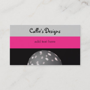 Cool Pink Black and Grey Sphere Design Business Card