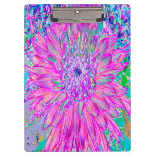 Cool Pink Blue and Purple Artsy Dahlia Bloom Clipboard