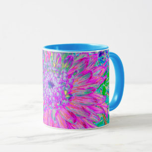 Cool Pink Blue and Purple Artsy Dahlia Bloom Mug