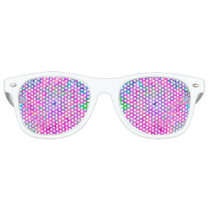 Cool Pink Blue and Purple Artsy Dahlia Bloom Retro Sunglasses
