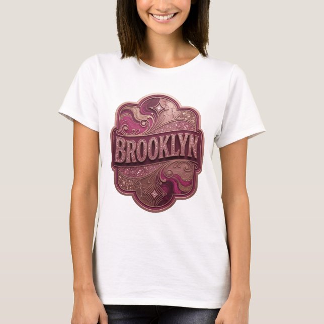 Cool Pink BROOKLYN Quote Shirt (Front)