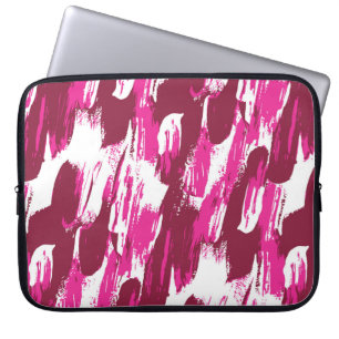 Cool pink brush stroke modern seamless pattern laptop sleeve