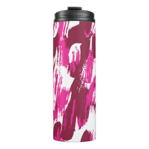 Cool pink brush stroke modern seamless pattern thermal tumbler