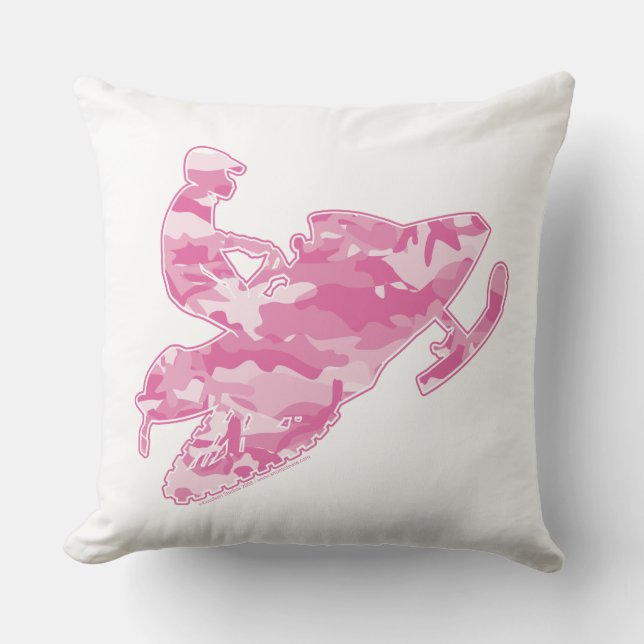 Cool Pink Camouflage Snowmobiler Cushion (Front)