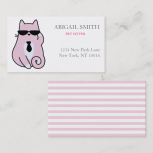 Cool Pink Cat- Personalised Business Card