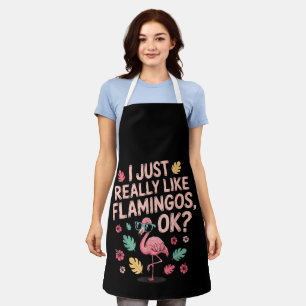 Cool Pink Flamingo Lover Gift for Men Women Apron
