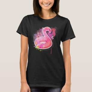 Cool Pink Flamingo Summer Colourful Classic Retro T-Shirt