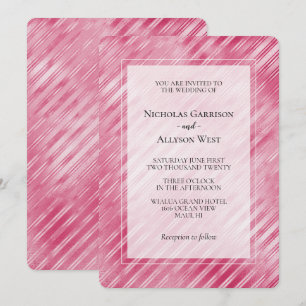 Cool Pink Glam Stripes Wedding Invitation
