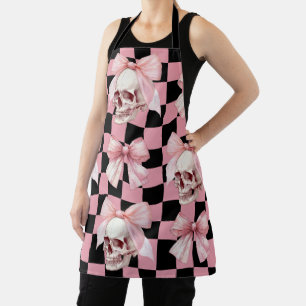 Cool Pink Kitchen Skeleton Halloween  Apron