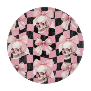 Cool Pink Kitchen Skeleton Halloween Cutting Board