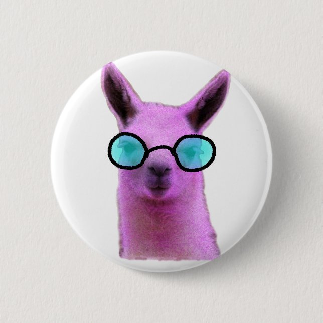 Cool Pink Llama! 6 Cm Round Badge (Front)