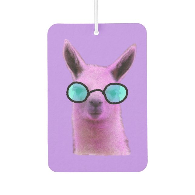 Cool Pink Llama! Car Air Freshener (Front)