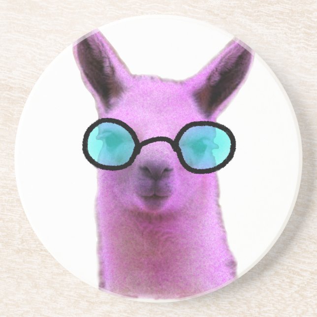 Cool Pink Llama! Coaster (Front)