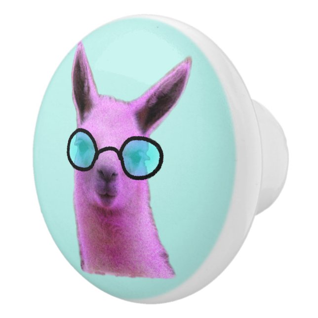 Cool Pink Llama! Door Knobs (Right)