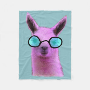 Cool Pink Llama! Fleece Blanket